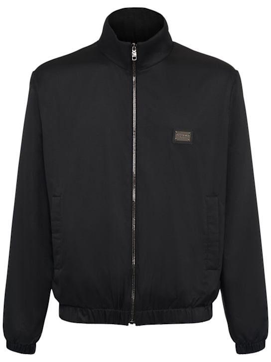 Logo plaque lightweight nylon zip jacket - Thumbnail 1