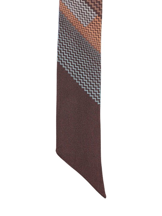 Missoni: Printed silk bandeau scarf - Brown/Multicol - women_1 | Luisa Via Roma