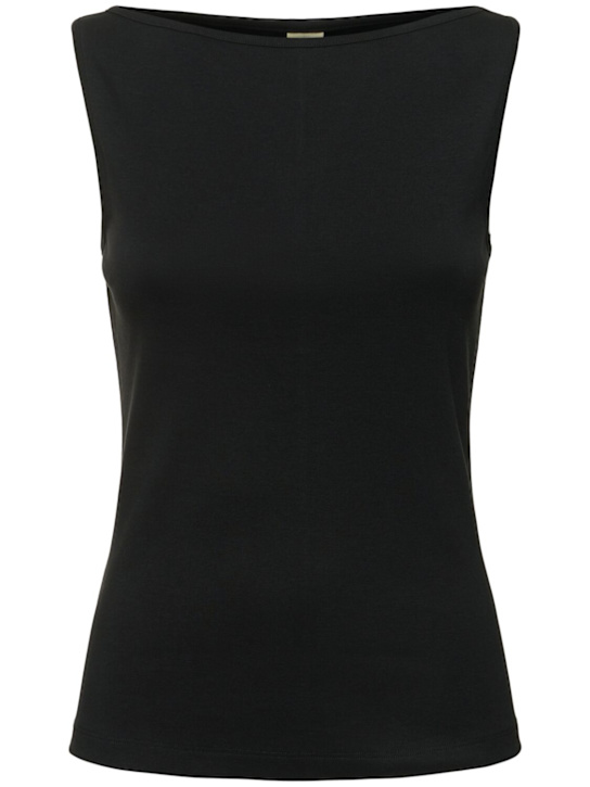 Flore Flore: オーガニックコットンリブタンクトップ - ブラック - women_0 | Luisa Via Roma
