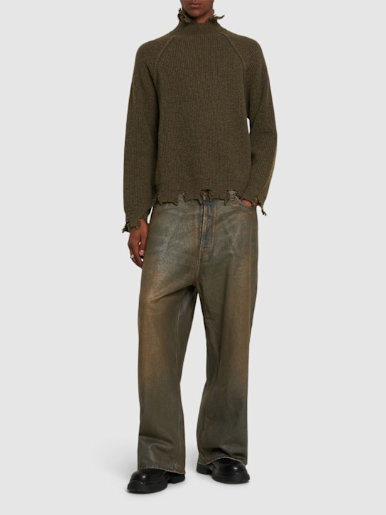 Andersson Bell: Roghen distressed turtleneck sweater - Taupe - men_1 | Luisa Via Roma