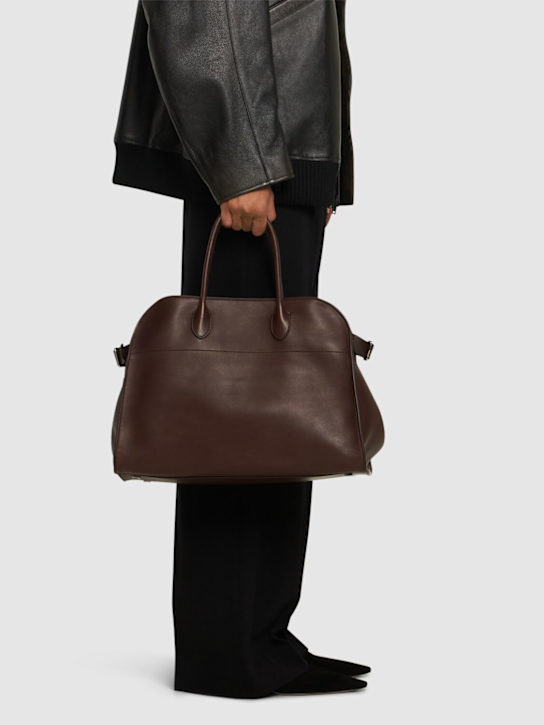 The Row: Soft Margaux 15 saddle leather tote bag - women_1 | Luisa Via Roma