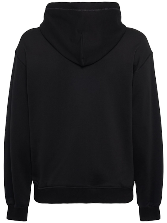 Dolce&Gabbana: Logo plaque cotton jersey hoodie - Black - men_2 | Luisa Via Roma