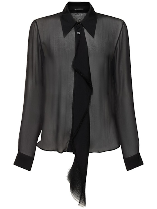 Ann Demeulemeester: Bjarn silk sheer shirt - men_0 | Luisa Via Roma