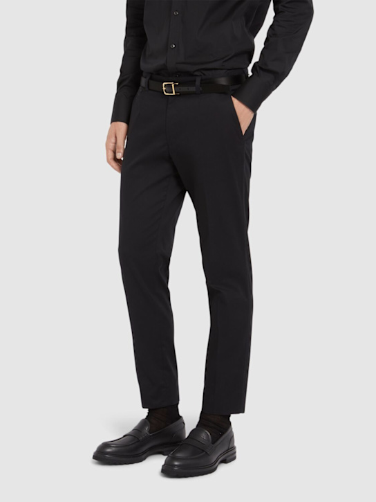Dolce&Gabbana: Formale grained leather loafers - Siyah - men_1 | Luisa Via Roma