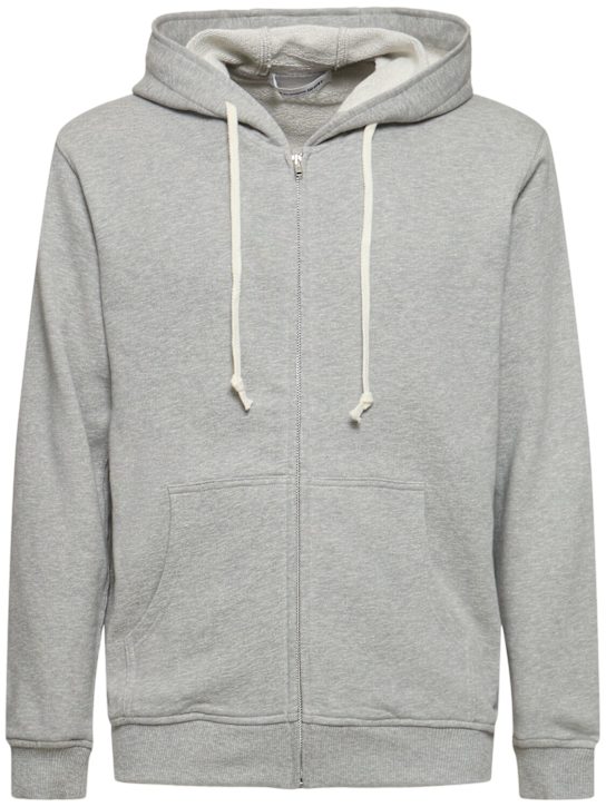 Comme des Garçons Shirt: Strong Will cotton zip hoodie - Grey - men_0 | Luisa Via Roma