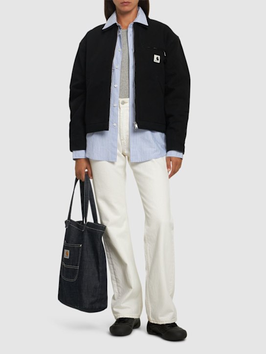 Carhartt WIP: OG Detroit Dearborn canvas jacket - Black - women_1 | Luisa Via Roma
