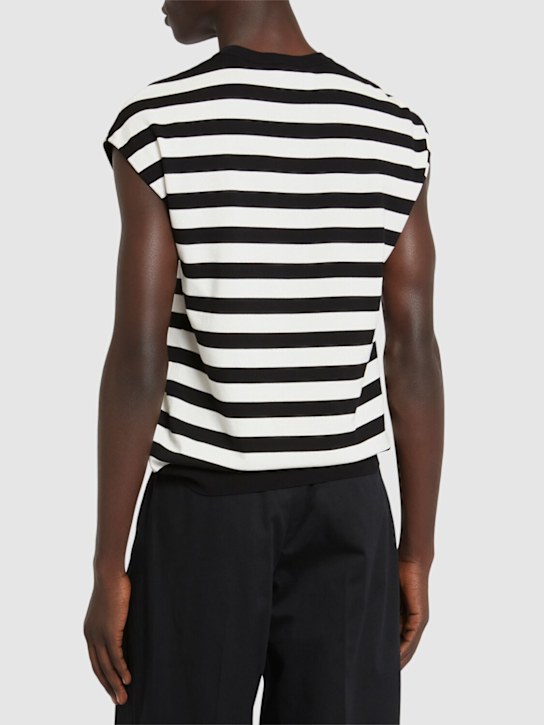 Dolce&Gabbana: Striped cotton knit top - White/Black - men_2 | Luisa Via Roma