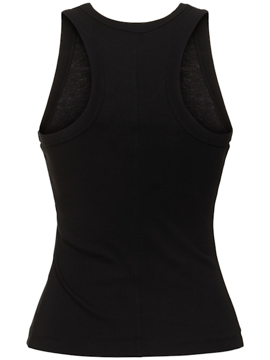 Flore Flore: Hannah Tank organic cotton rib tank top - Black - women_4 | Luisa Via Roma