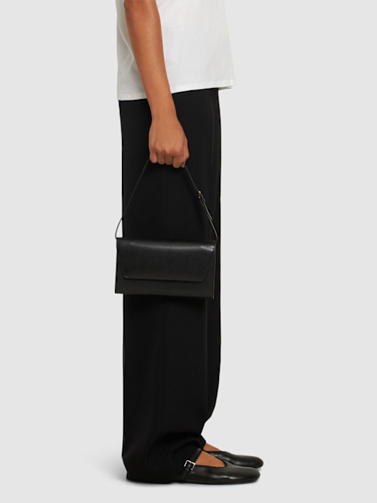 The Row: Evening shiny leather clutch - Black - women_1 | Luisa Via Roma