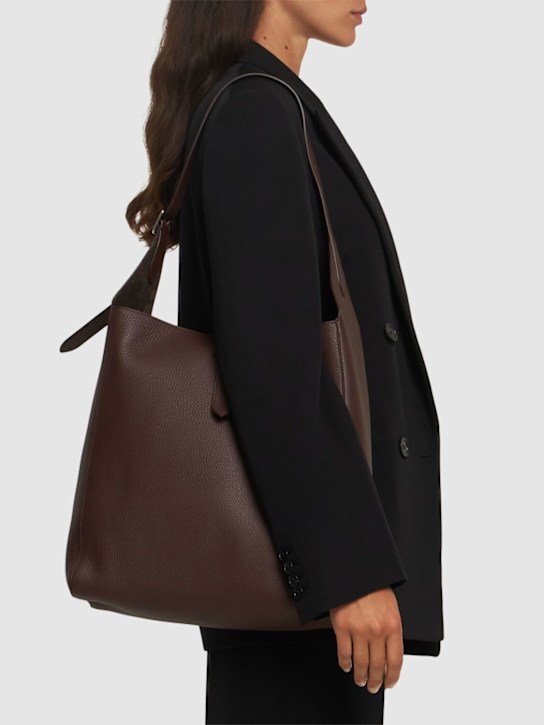The Row: Blake Hobo lux grain leather bag - women_1 | Luisa Via Roma