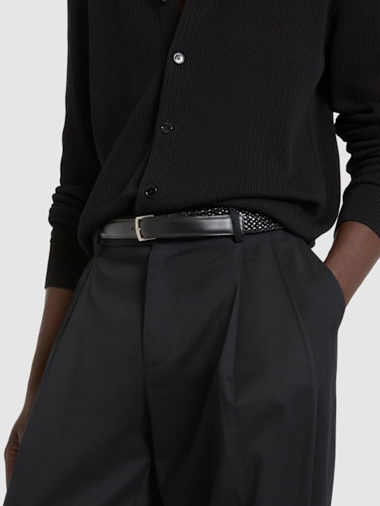 Dolce&Gabbana: 皮革编织腰带 - Nero/Nero - men_1 | Luisa Via Roma