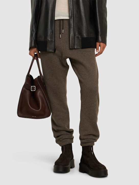 The Row: 50mm Zipped suede ankle boots - Dark Brown - women_1 | Luisa Via Roma