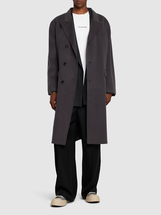 The Frankie Shop: Paxton wool blend coat - Grey - men_1 | Luisa Via Roma
