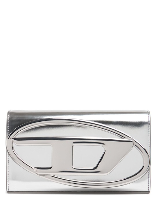 Diesel: 1DR Mirror leather wallet - Silver - women_0 | Luisa Via Roma