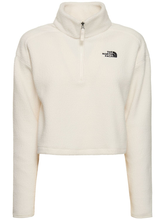 The North Face: High-neck cropped sweatshirt - White Dune - women_0 | Luisa Via Roma