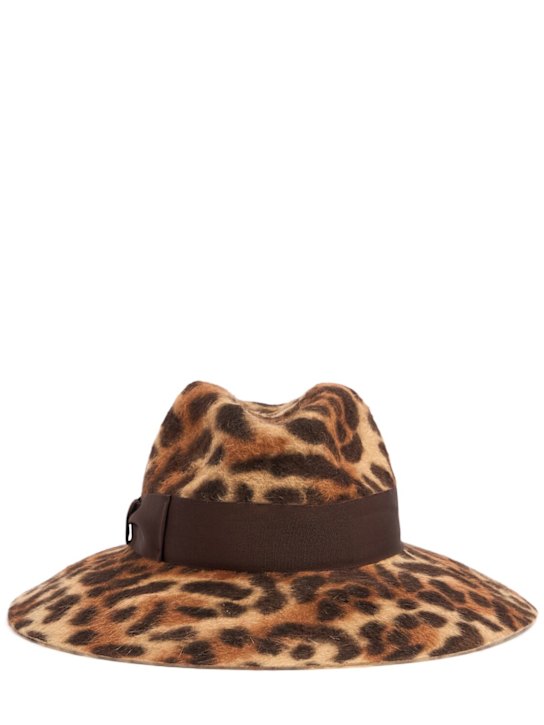 Borsalino: Sophie leopard print felt hat - women_0 | Luisa Via Roma