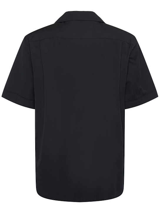 Dolce&Gabbana: Logo plaque cotton short sleeved shirt - Black - men_4 | Luisa Via Roma