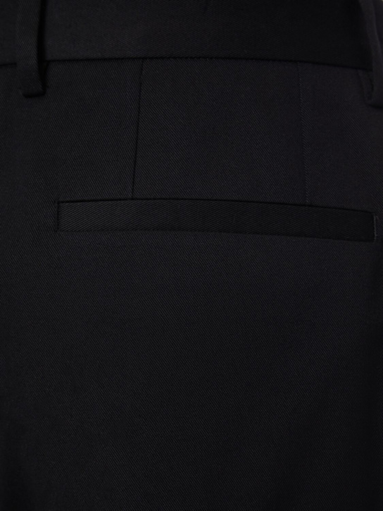 Dolce&Gabbana: Double pleat cotton blend amphora pants - Black - men_5 | Luisa Via Roma