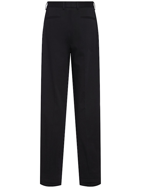 Dolce&Gabbana: Double pleat cotton blend amphora pants - Black - men_4 | Luisa Via Roma