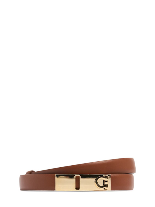 Ferragamo: Cintura Hug in pelle 18mm - women_0 | Luisa Via Roma