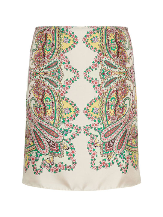 Printed silk mini skirt - Thumbnail 1