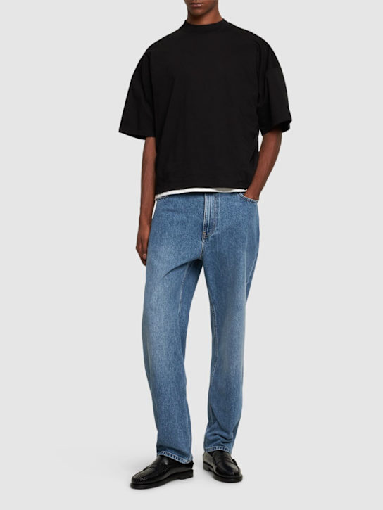 The Row: Dustin cotton jersey t-shirt - Black - men_1 | Luisa Via Roma