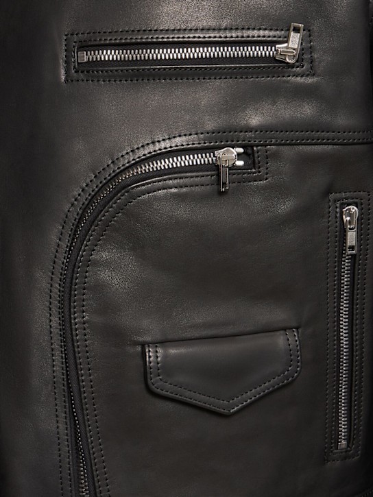 Rick Owens: Jumbo Bauhaus leather jacket - men_3 | Luisa Via Roma