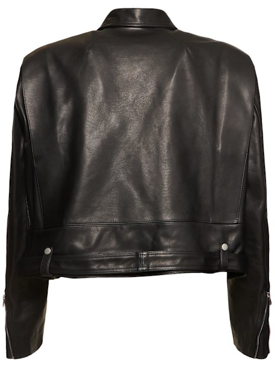 Rick Owens: Jumbo Bauhaus leather jacket - men_4 | Luisa Via Roma