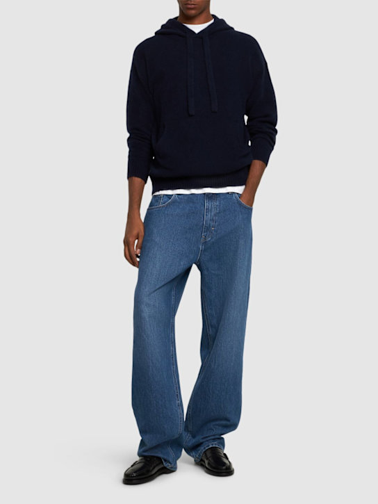 Laneus: Knitted cashmere blend hoodie - men_1 | Luisa Via Roma