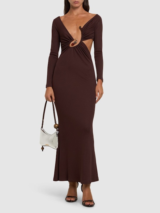 Christopher Esber: Spiral crystal compact rib long dress - women_1 | Luisa Via Roma