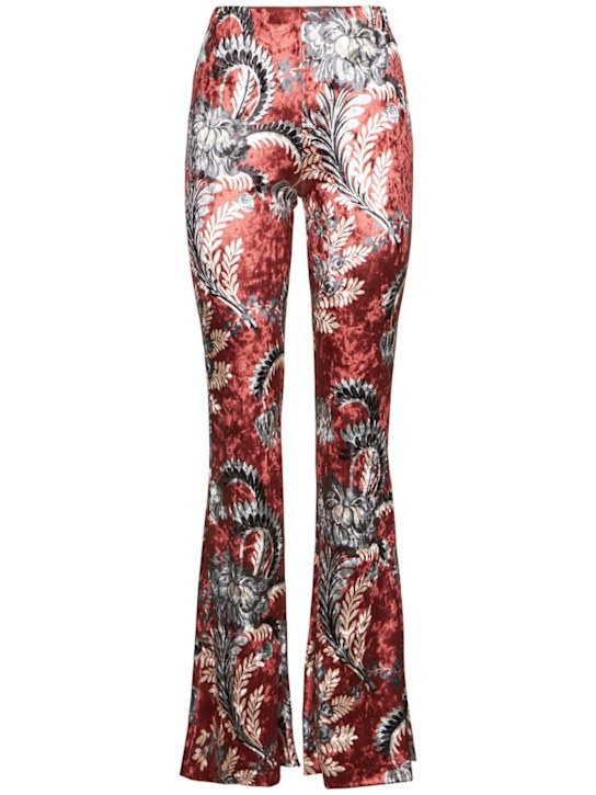 Etro: Printed jersey flared pants - women_0 | Luisa Via Roma
