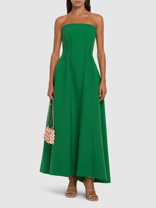 Elie Saab: Vestito midi in cady con pince - Verde - women_1 | Luisa Via Roma