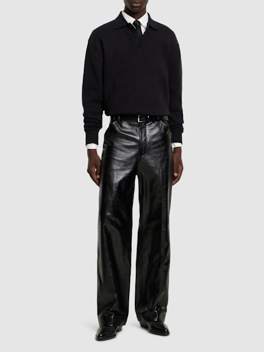 Bally: Leather pants - men_1 | Luisa Via Roma