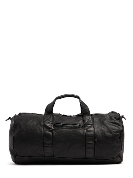 Officine Creative: Recruit smooth leather duffle bag - Black - men_0 | Luisa Via Roma