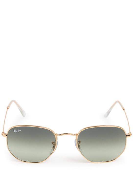 Ray-Ban: Hexagonal flat lens metal sunglasses - men_0 | Luisa Via Roma