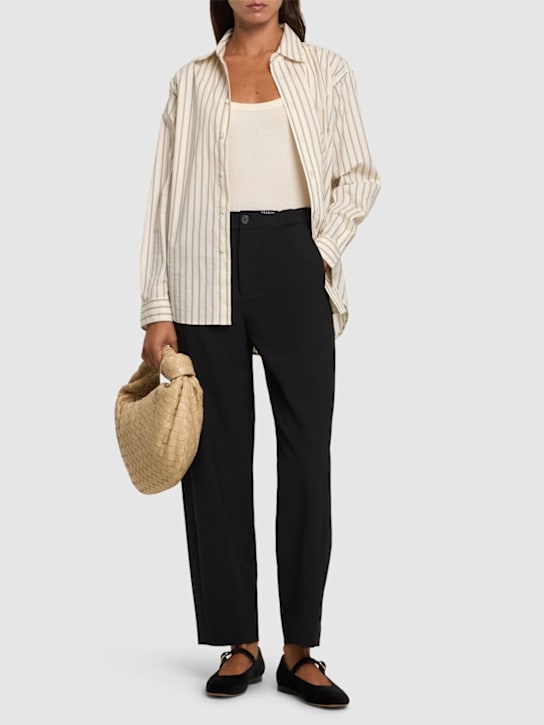 Marni: Wool blend mid rise straight pants - women_1 | Luisa Via Roma