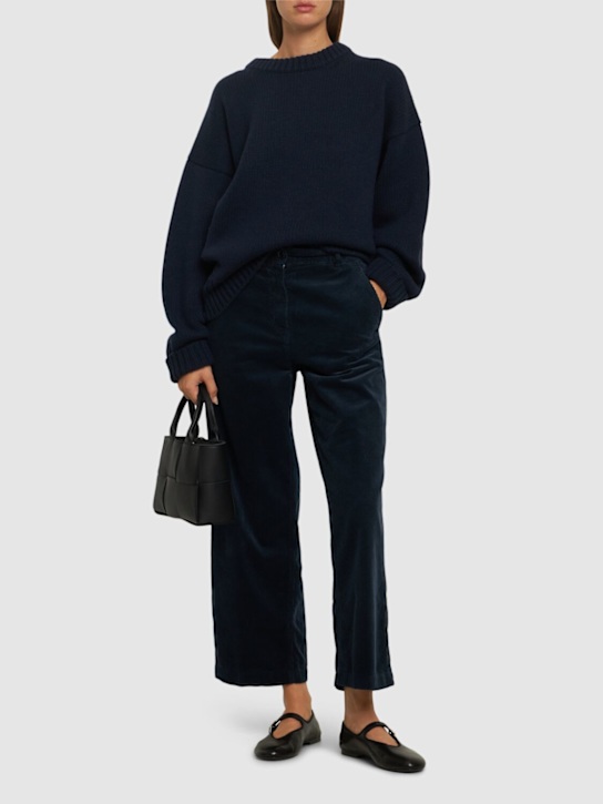 ASPESI: Corduroy straight high rise pants - women_1 | Luisa Via Roma