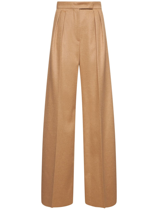 Max Mara: Fagus camel wide leg pants - women_0 | Luisa Via Roma