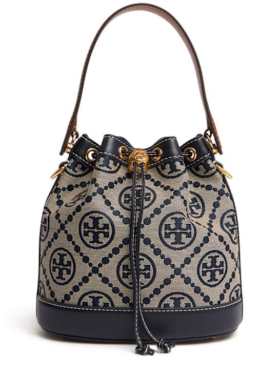 Tory Burch: T Monogram jacquard bucket bag - women_0 | Luisa Via Roma