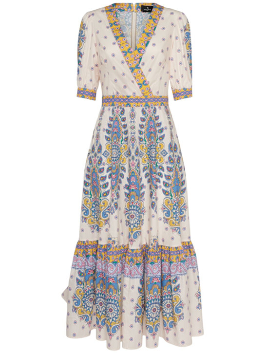 Printed cotton midi dress