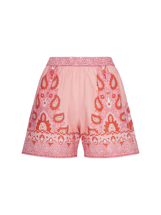 Printed cotton & silk shorts