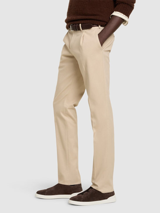 Zegna: Triple Stitch leather low-top sneakers - men_1 | Luisa Via Roma