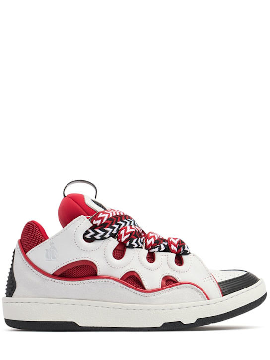 Lanvin: 10mm Curb leather low top sneakers - women_0 | Luisa Via Roma