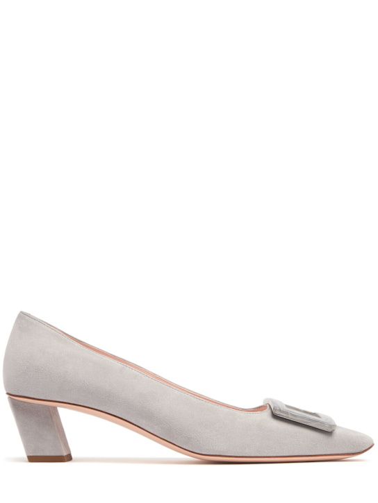 Roger Vivier: 45mm Belle Vivier suede pumps - women_0 | Luisa Via Roma