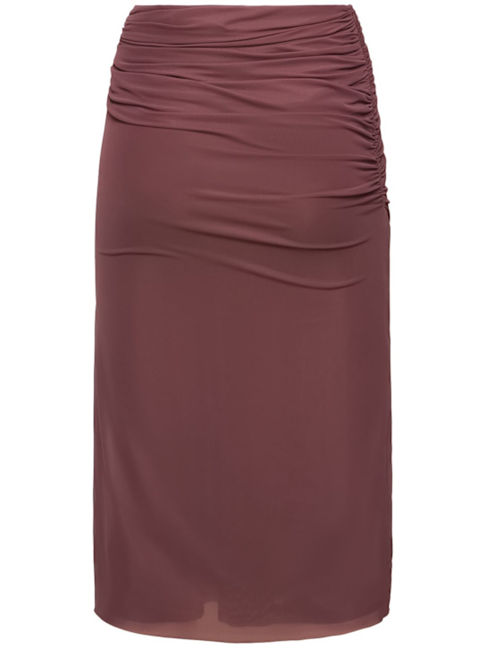 Christopher Esber: Gonna midi Venus in jersey trasparente - Marrone - women_4 | Luisa Via Roma