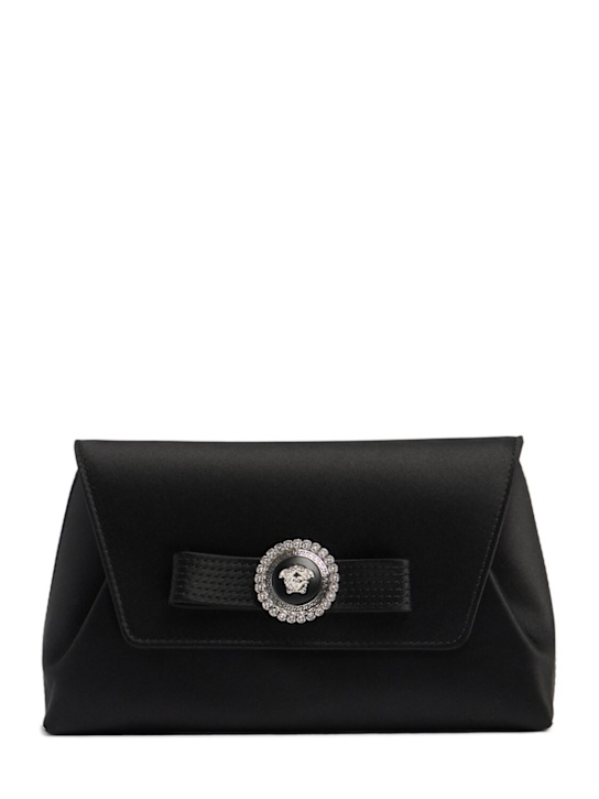 Versace: Gianni Ribbon satin evening clutch - women_0 | Luisa Via Roma