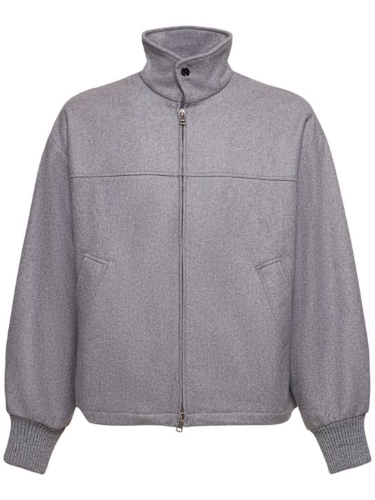 CELLAR DOOR: Lou wool blend zip jacket - men_0 | Luisa Via Roma