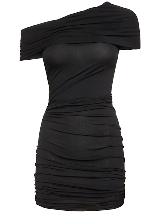Rick Owens: Lola draped jersey mini dress - women_0 | Luisa Via Roma