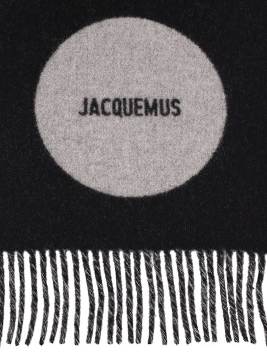 Jacquemus: L'Echarpe Rond Carré wool scarf - Multi-black - men_1 | Luisa Via Roma