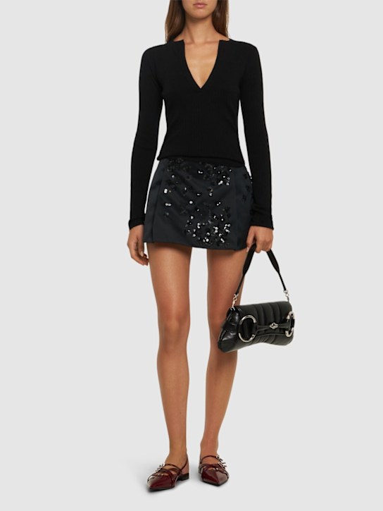 Embellished duchesse mini skirt - Thumbnail 2